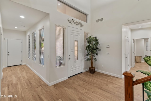 entrance foyer featuring light wood-type flooring