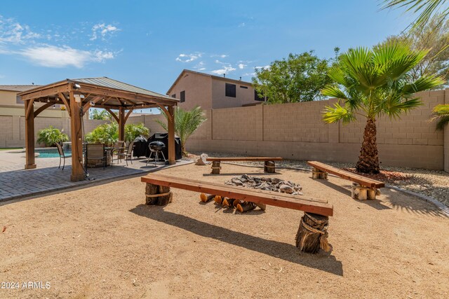 view of yard featuring a gazebo