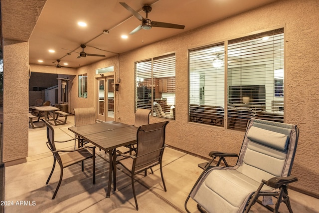 view of patio / terrace with ceiling fan