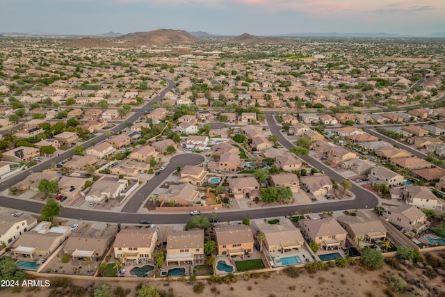 aerial view with a mountain view