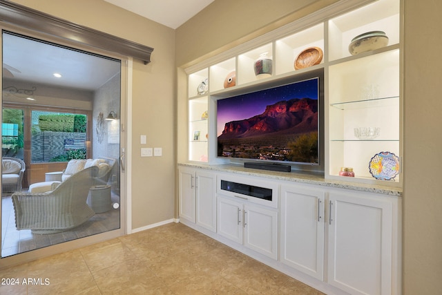 view of tiled living room