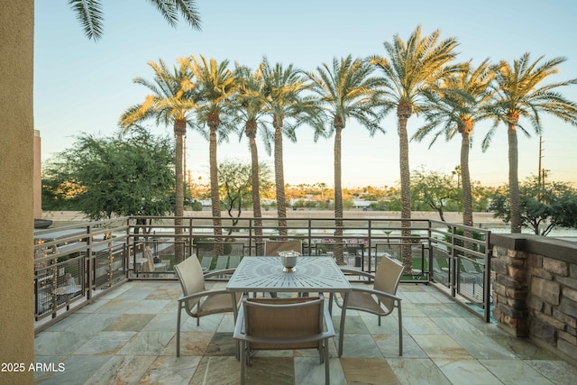 view of patio / terrace with a balcony