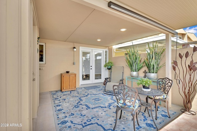 view of patio featuring french doors