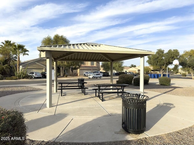 view of community featuring a gazebo