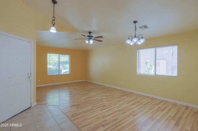 unfurnished room with light hardwood / wood-style floors and ceiling fan