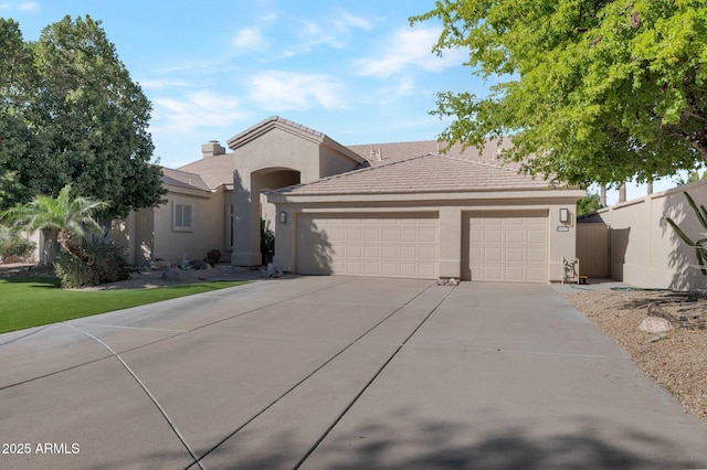 view of front of house with a garage