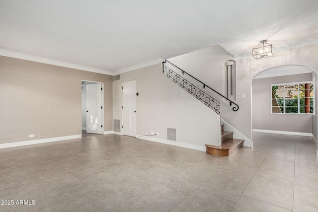 interior space with a chandelier