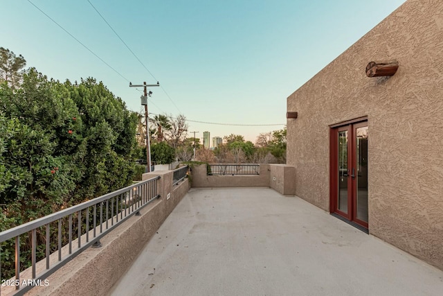 view of patio featuring french doors