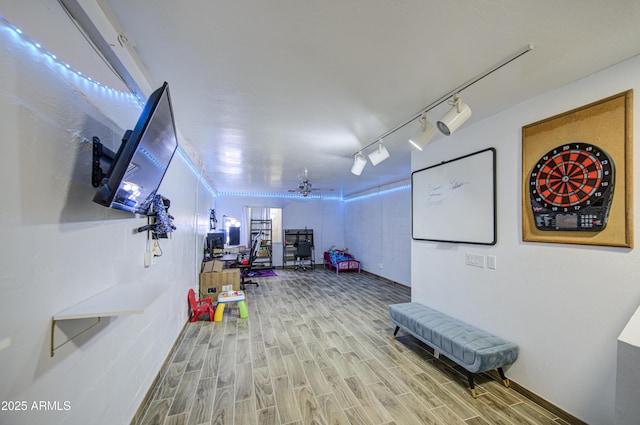 4162 W Sierra St, Phoenix, AZ 85029 - playroom with wood finished floors and track lighting
