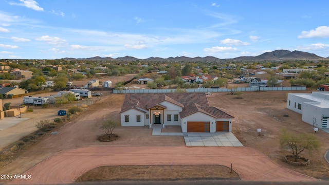 drone / aerial view with a mountain view