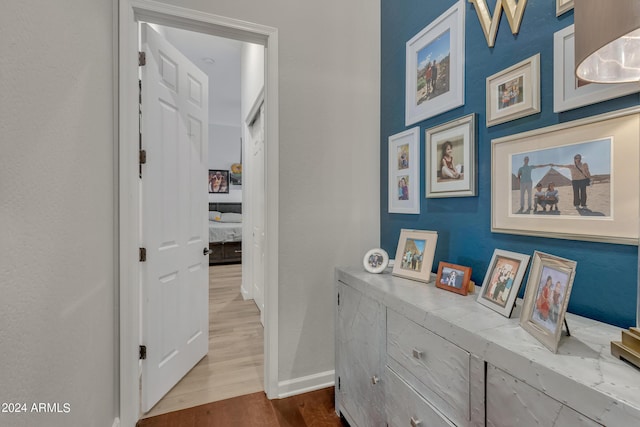 hall featuring hardwood / wood-style floors