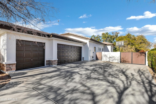 view of property exterior with a garage