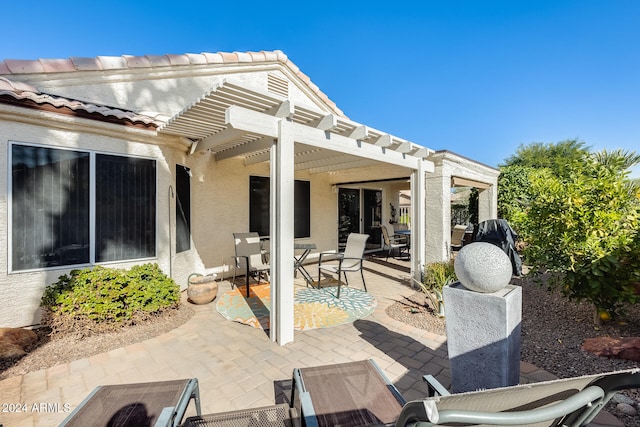 view of patio with a pergola