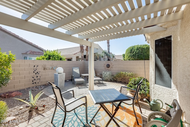 view of patio / terrace with a pergola