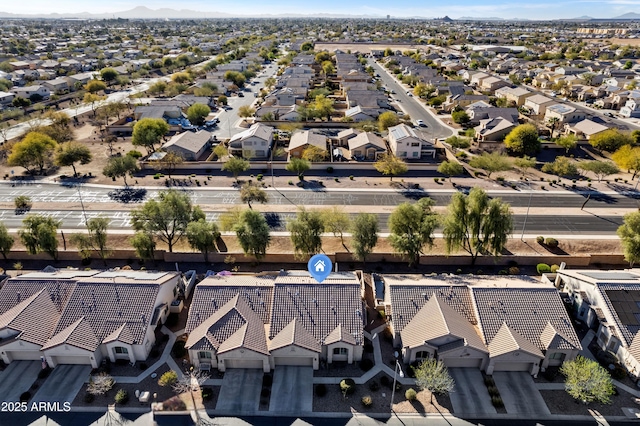 aerial view featuring a residential view