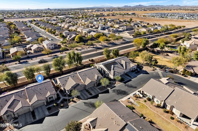 aerial view with a residential view