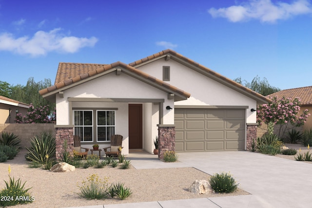 view of front facade featuring a garage