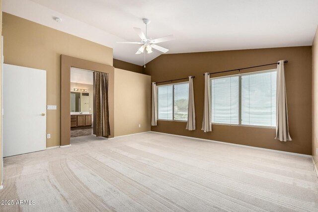 1403 W Goldfinch Way, Chandler, AZ 85286 - unfurnished room with vaulted ceiling, light carpet, a ceiling fan, and a smoke detector
