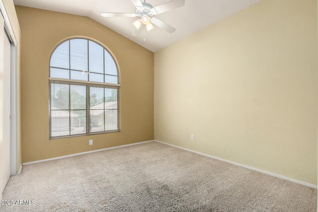 1403 W Goldfinch Way, Chandler, AZ 85286 - empty room with plenty of natural light, carpet floors, lofted ceiling, and ceiling fan