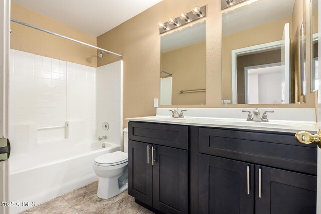 1403 W Goldfinch Way, Chandler, AZ 85286 - bathroom with double vanity,  shower combination, and tile patterned floors