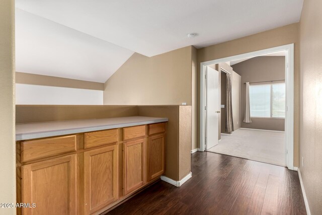 1403 W Goldfinch Way, Chandler, AZ 85286 - corridor featuring dark wood-style flooring and lofted ceiling