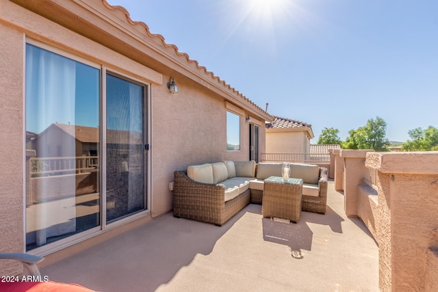 view of patio with an outdoor hangout area