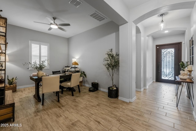 office featuring ceiling fan