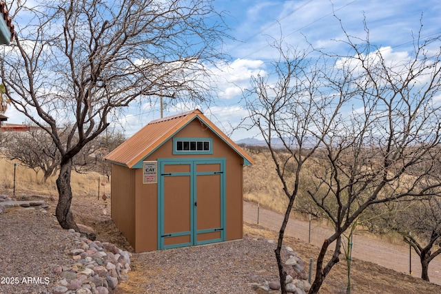view of shed