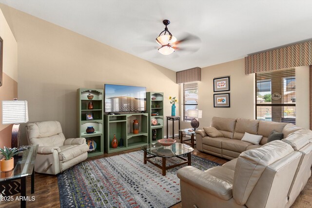 3797 N 156th Dr N, Goodyear, AZ 85395 - living room featuring ceiling fan and wood finished floors