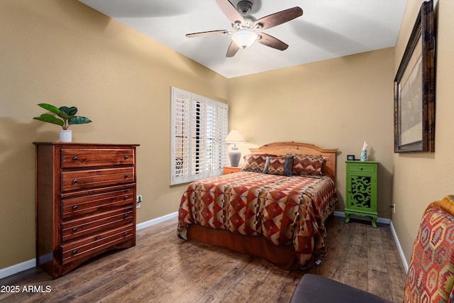 3797 N 156th Dr N, Goodyear, AZ 85395 - bedroom featuring baseboards, ceiling fan, and wood finished floors
