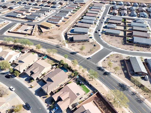 bird's eye view with a residential view