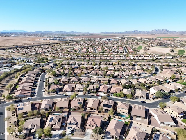 bird's eye view with a mountain view and a residential view