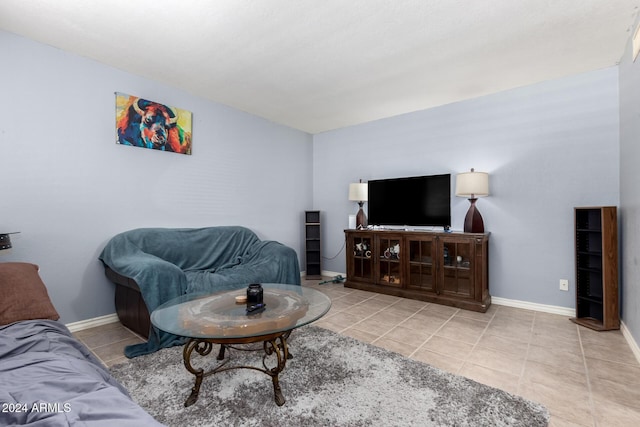 view of tiled living room