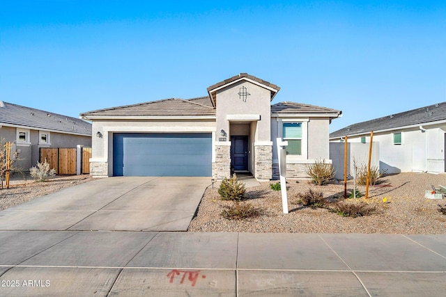 view of front of property featuring a garage