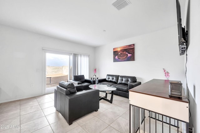 view of tiled living room