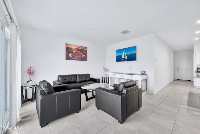 view of tiled living room