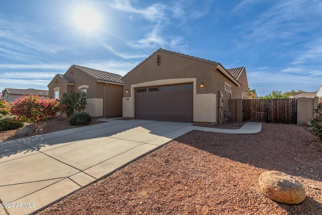 view of front of property featuring a garage