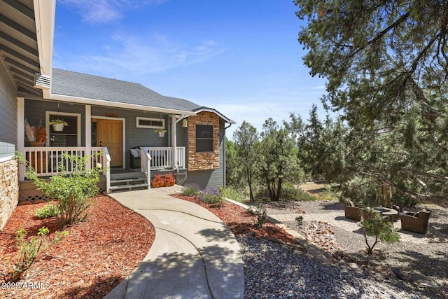 exterior space featuring covered porch