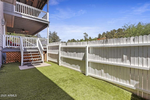 view of yard featuring a deck