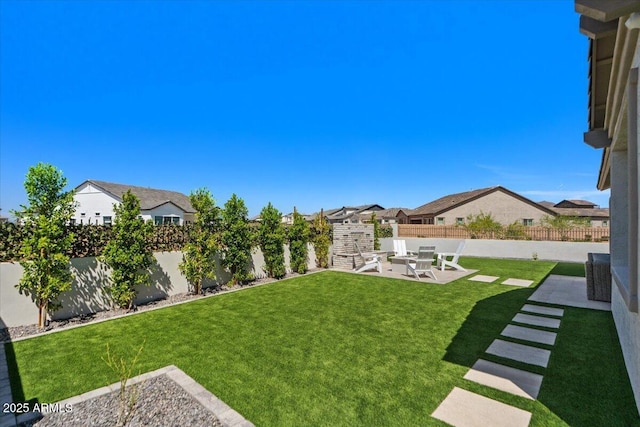 5860 E Sanford St, Mesa, AZ 85215 - view of yard with a patio area, a residential view, and a fenced backyard