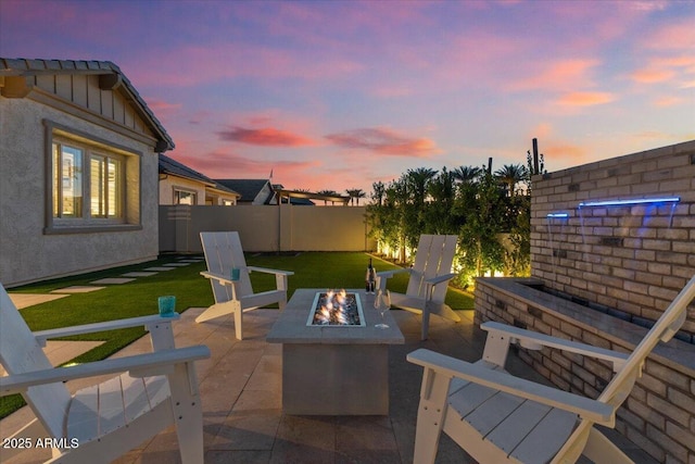 5860 E Sanford St, Mesa, AZ 85215 - view of patio / terrace featuring an outdoor fire pit and a fenced backyard
