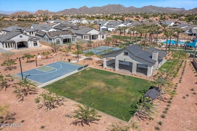 5860 E Sanford St, Mesa, AZ 85215 - birds eye view of property with a mountain view and a residential view
