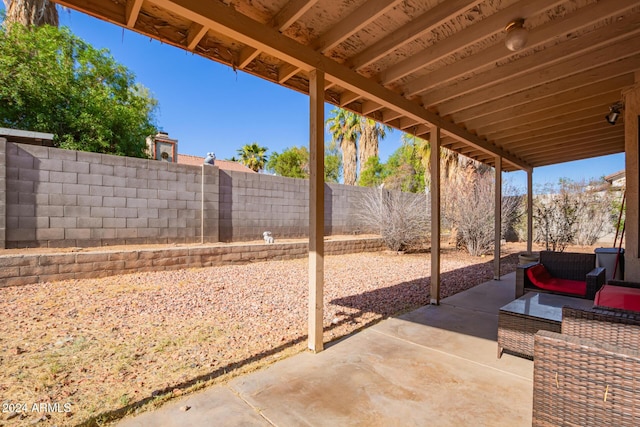 view of patio / terrace with an outdoor living space