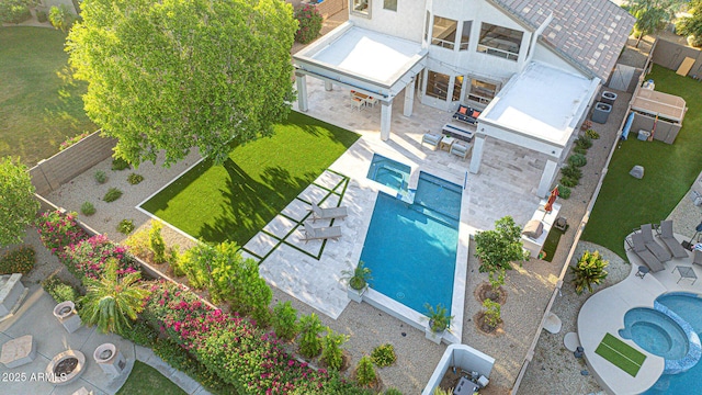 6435 E Monte Cristo Ave, Scottsdale, AZ 85254 - aerial view of property and surrounding area featuring a pool