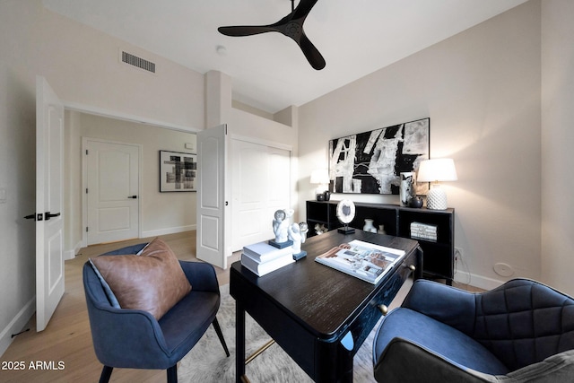 6435 E Monte Cristo Ave, Scottsdale, AZ 85254 - office space with a ceiling fan and light wood-style floors