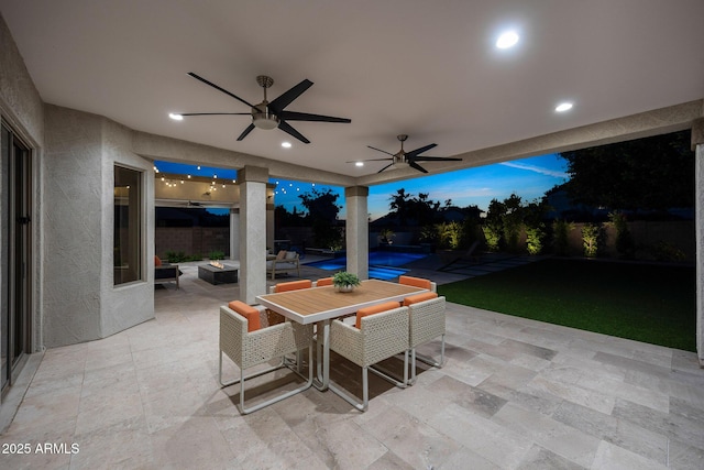 6435 E Monte Cristo Ave, Scottsdale, AZ 85254 - view of patio featuring outdoor dining space and ceiling fan