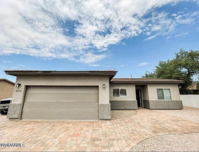 view of front of house with a garage