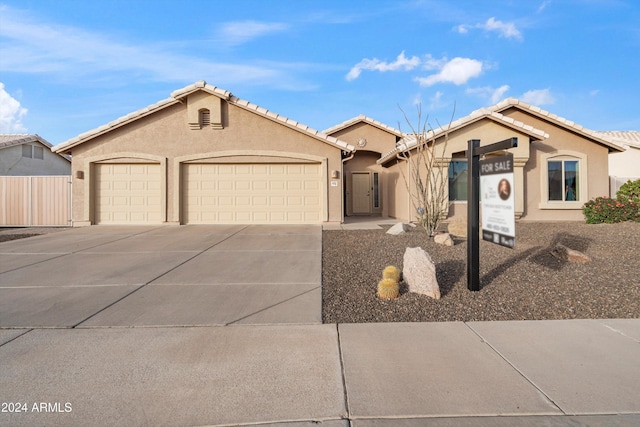 view of front of home featuring a garage