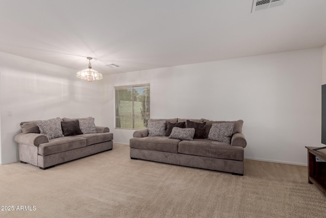 6276 N 75th Ln, Glendale, AZ 85303 - carpeted living room with a chandelier
