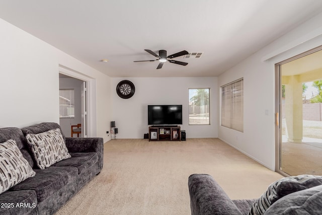 6276 N 75th Ln, Glendale, AZ 85303 - living room with light colored carpet and ceiling fan
